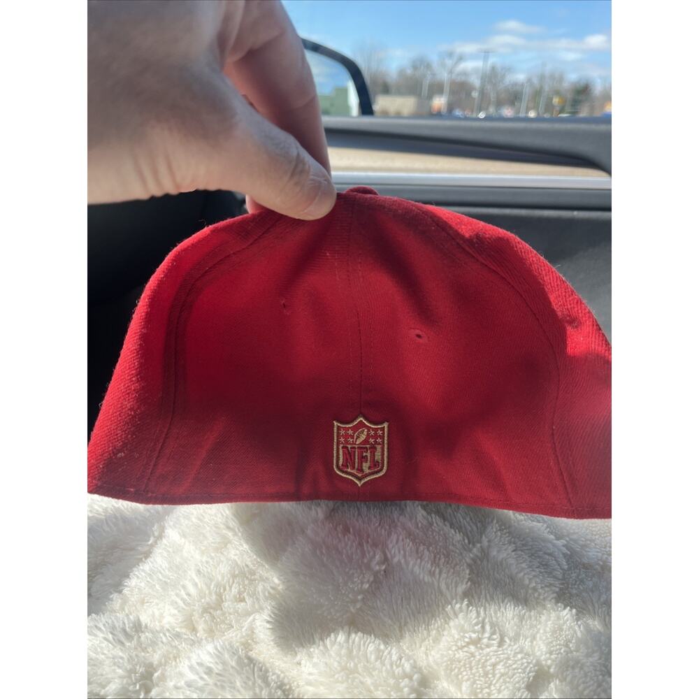 San Francisco 49ers Hat Cap Fitted Size 7 5/8 Red NFL Logo New Era 59fifty - Picture 3 of 8
